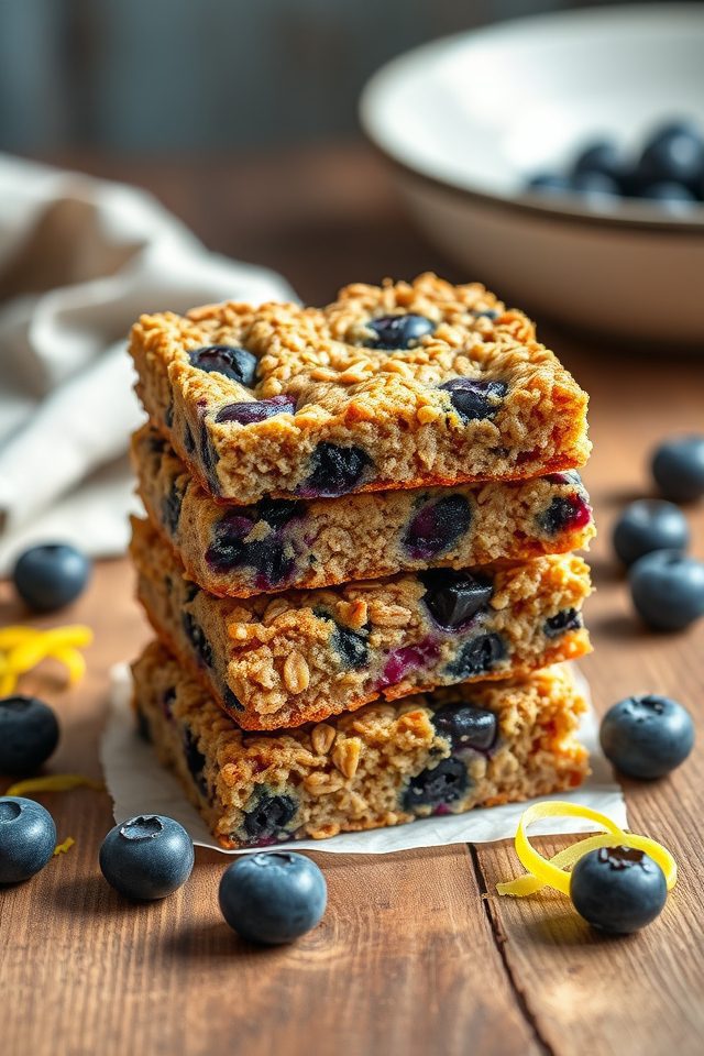 lemon blueberry oatmeal bars
