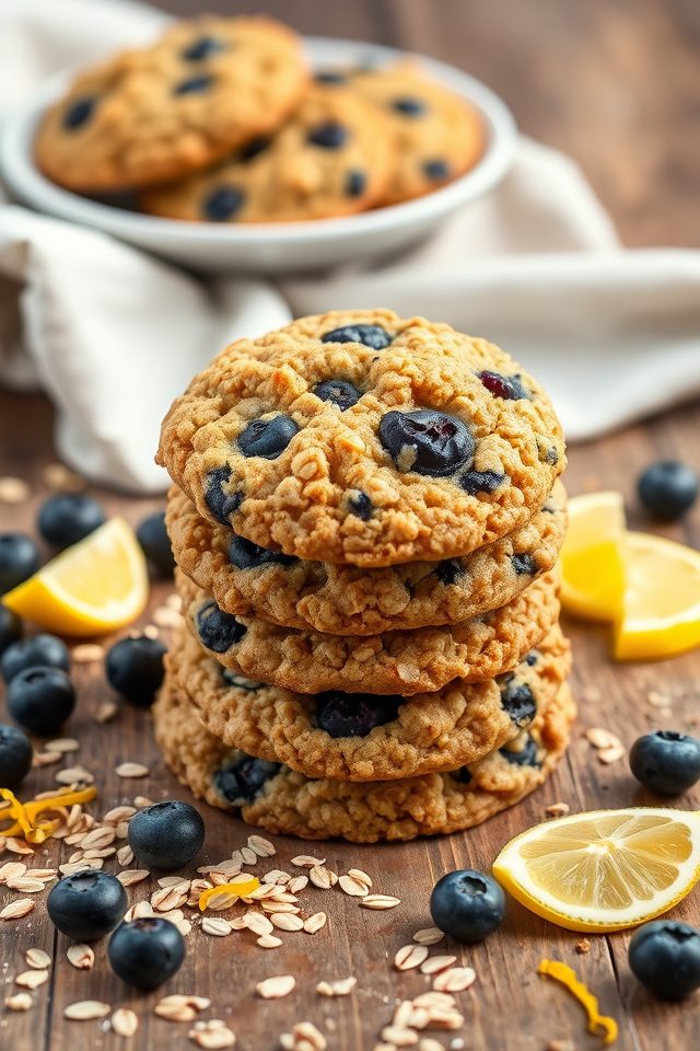 lemon blueberry oatmeal cookies