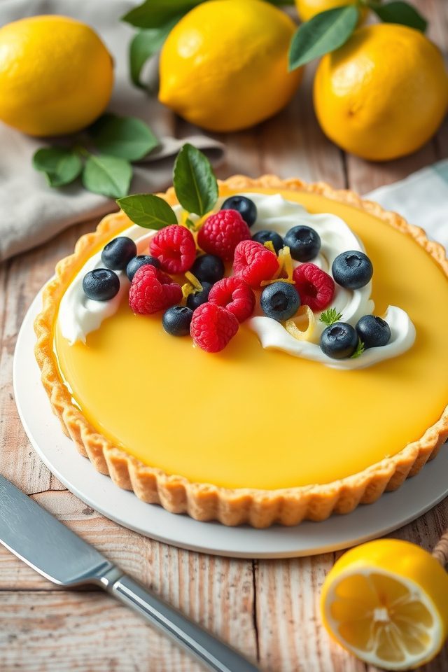 lemon custard tart dessert