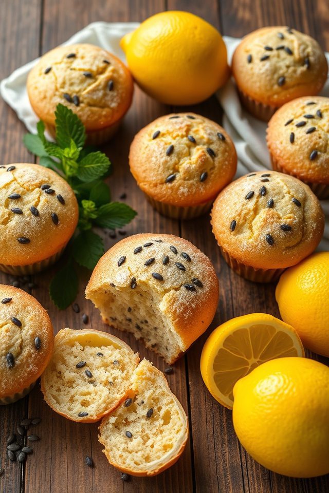 lemon flavored poppy muffins