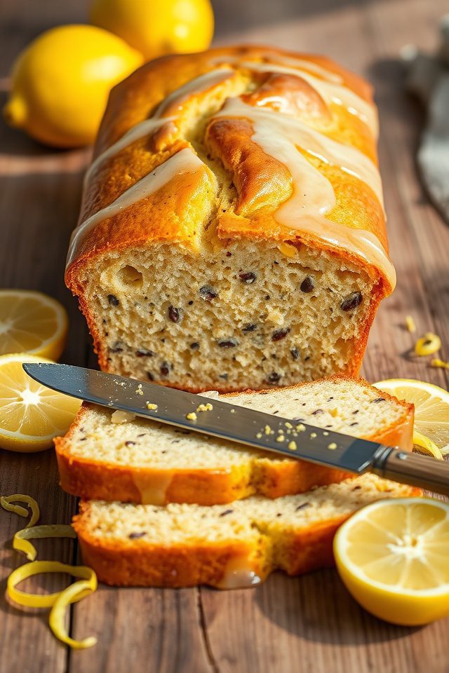lemon flavored poppy seed loaf