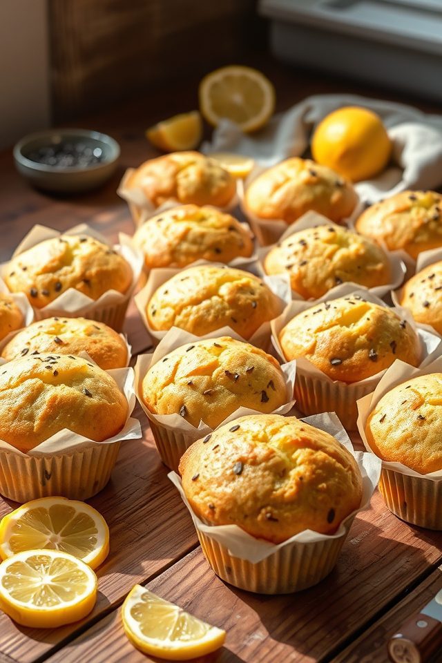 lemon flavored seeded muffins