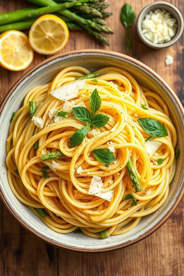 lemon garlic asparagus pasta