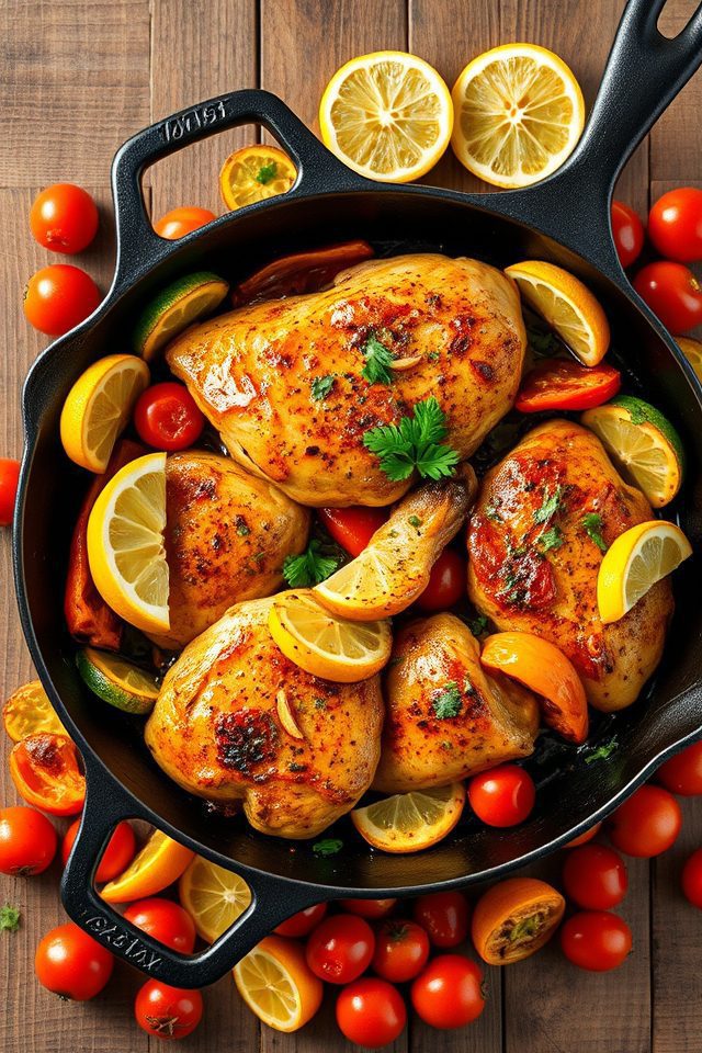lemon garlic chicken skillet