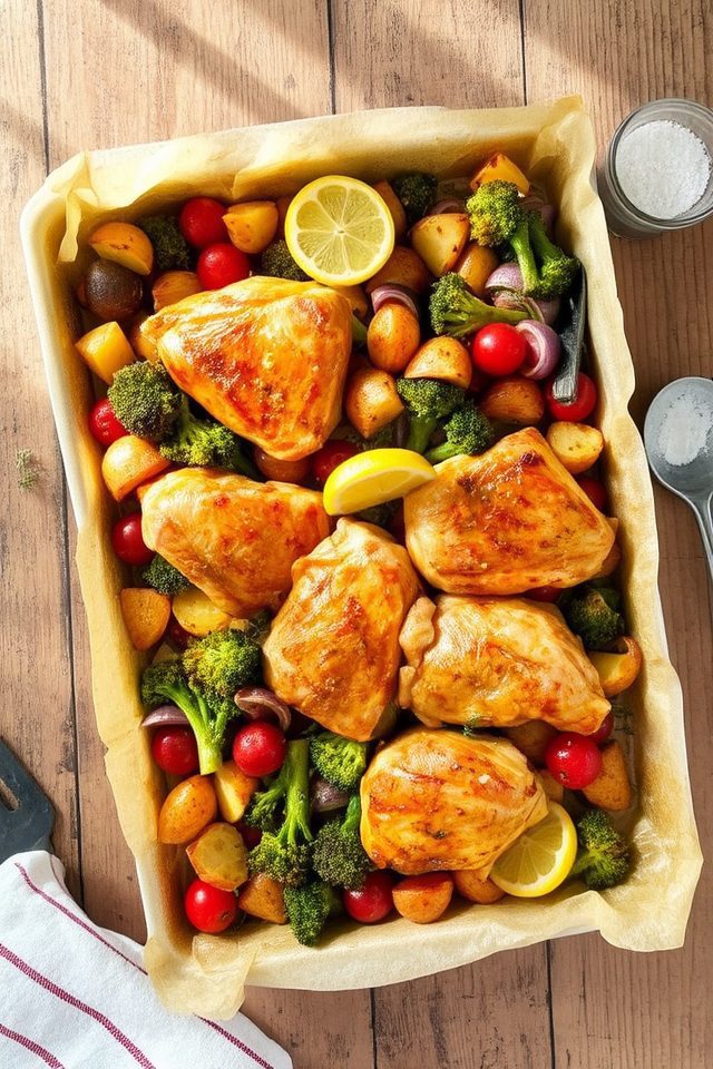 lemon garlic sheet pan