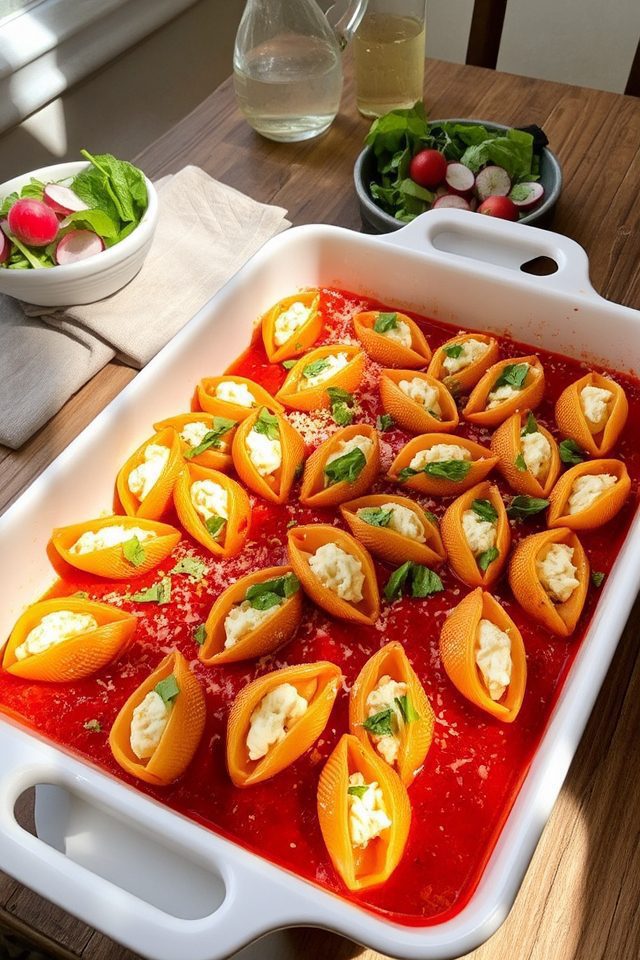 lemon herb ricotta shells