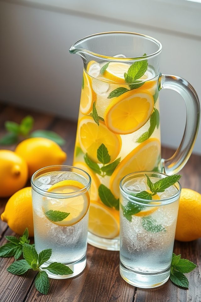 lemon mint infused water