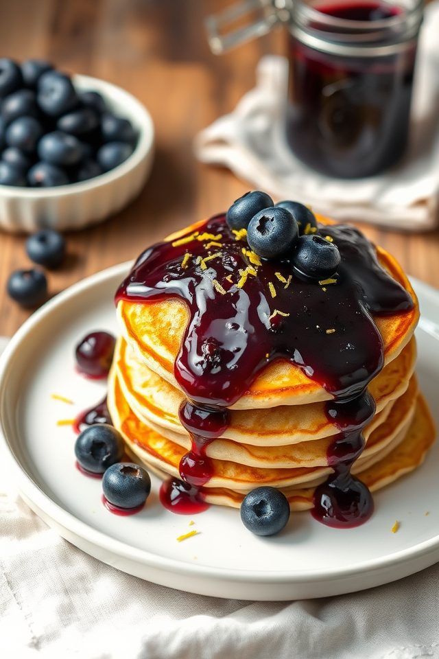 lemon ricotta blueberry pancakes