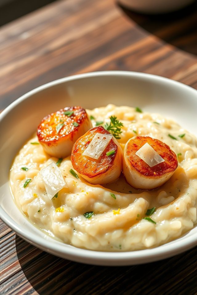 lemon risotto seared scallops