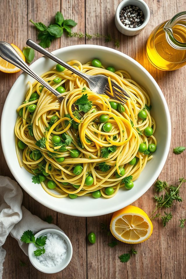 lemon snap pea pasta