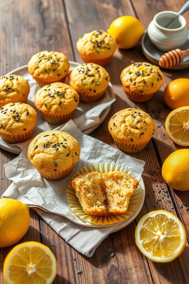 lemon yogurt poppy muffins