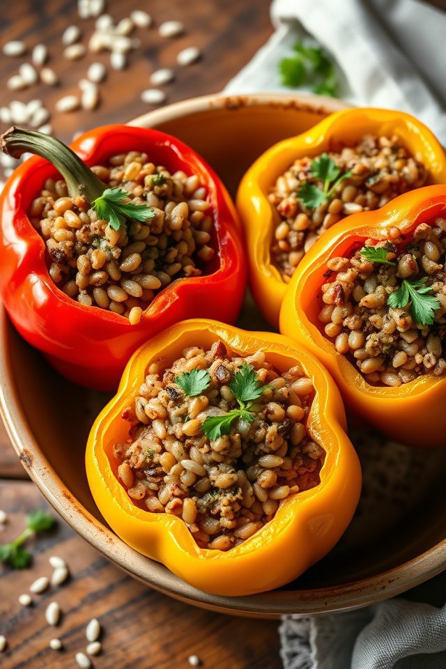 lentil rice pepper stuffing