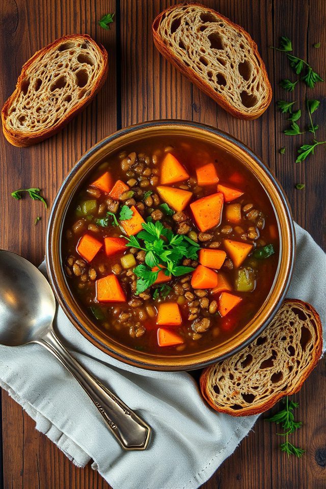 lentil soup whole grain