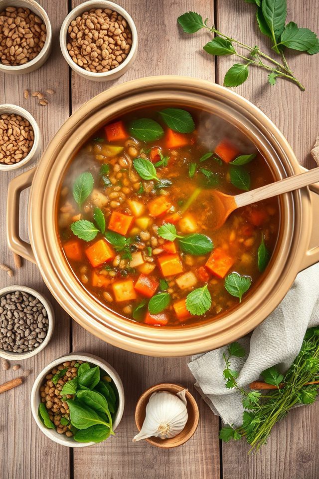 lentil spinach slow cooker