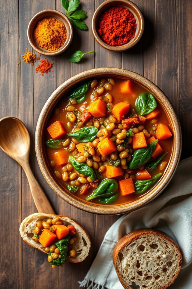 lentil vegetable fiber rich stews