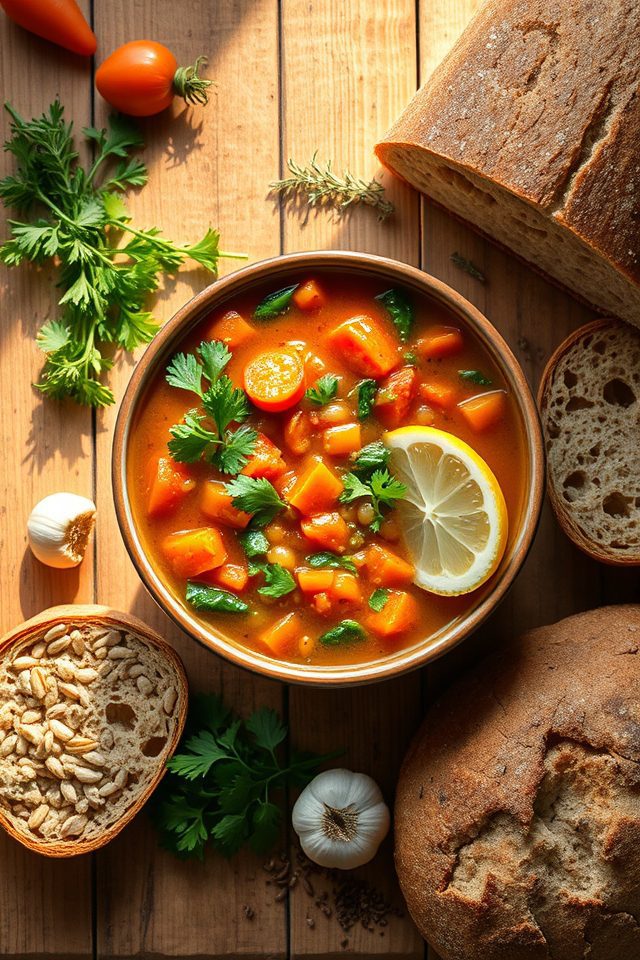 lentils carrots celery broth