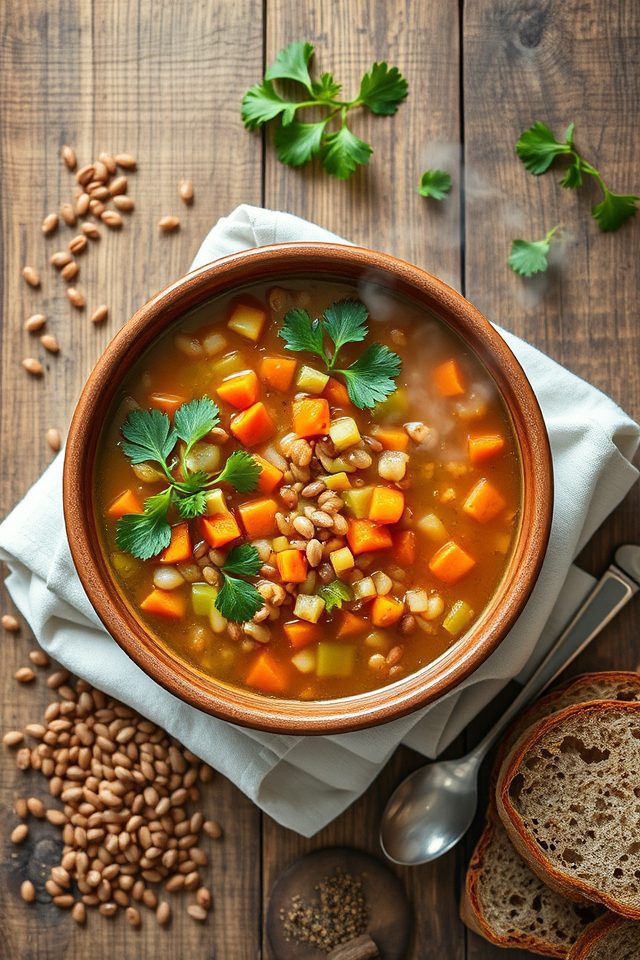 lentils vegetables hearty soup