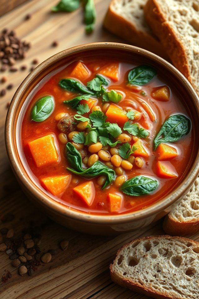 lentils vegetables spicy soup