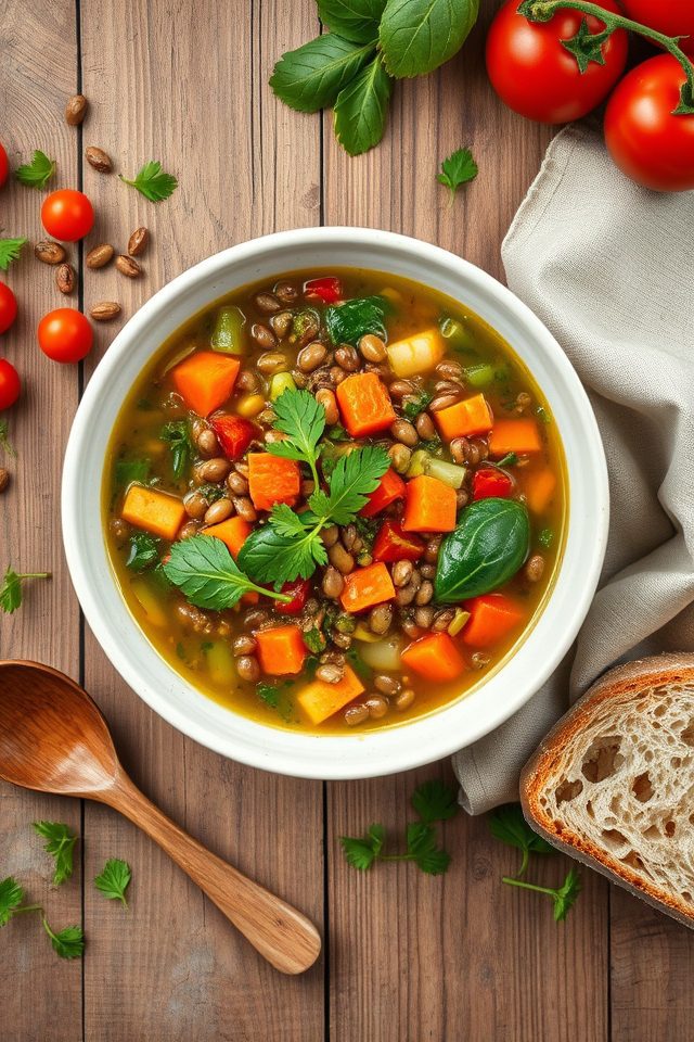 lentils with mixed vegetables
