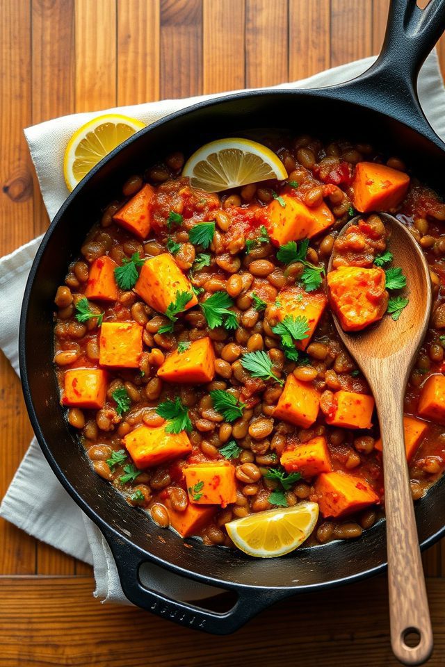 lentils with sweet potatoes