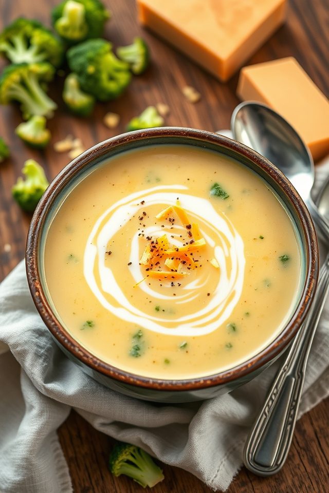 lighter creamy broccoli cheddar