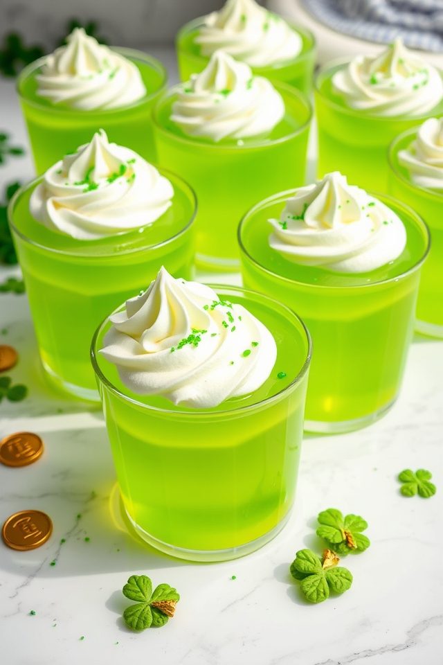 lime gelatin dessert topped