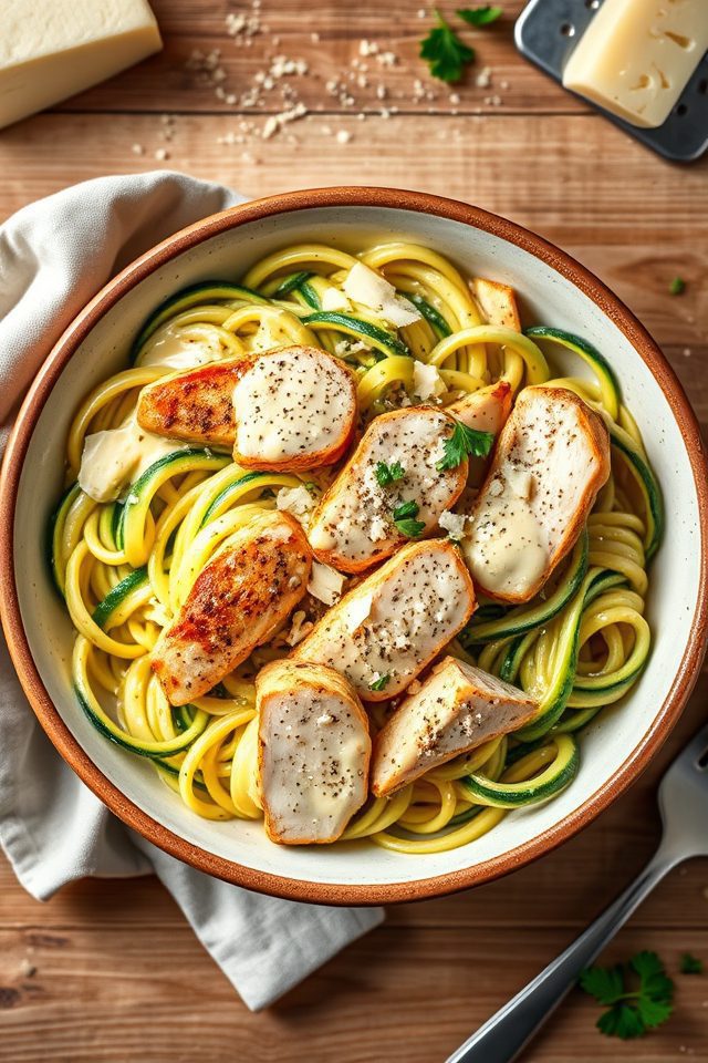 low carb creamy zucchini noodles