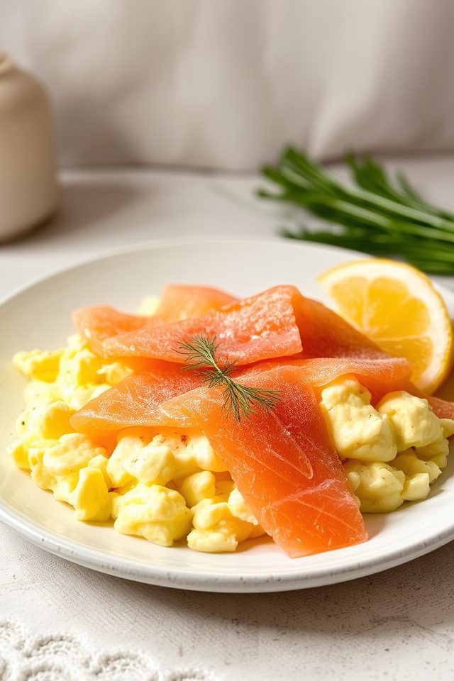 luxurious breakfast salmon dish