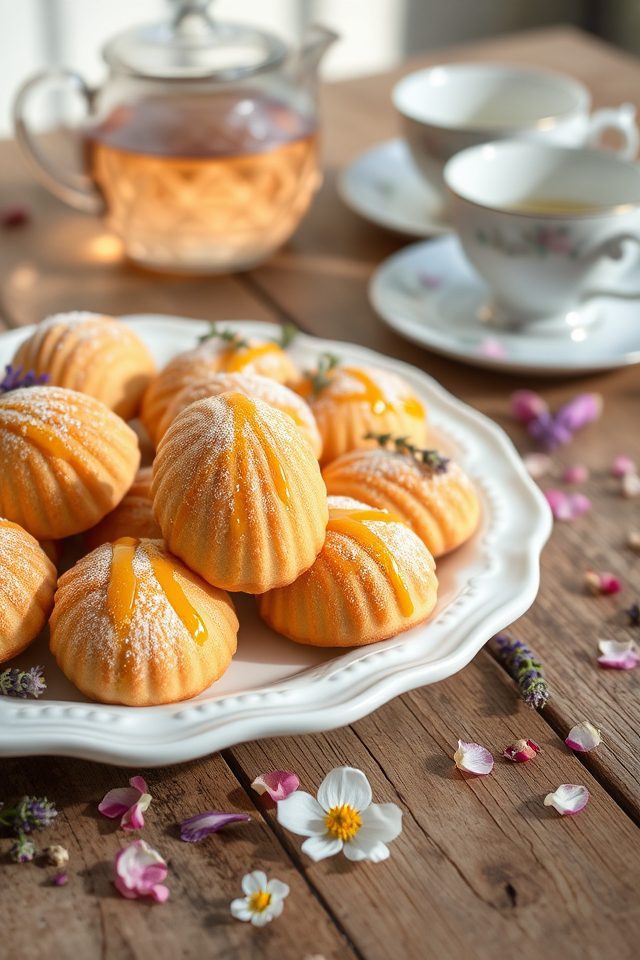 madeleines with floral infusion