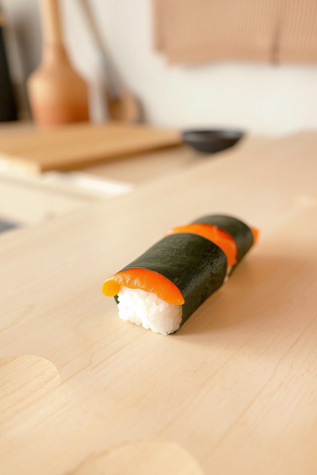 making simple salmon sushi