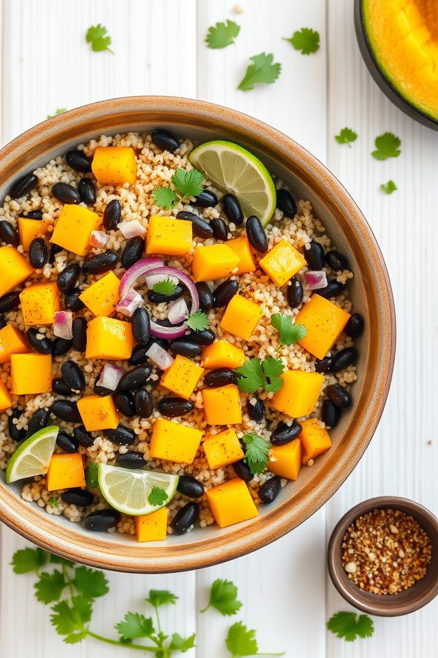 mango black bean quinoa