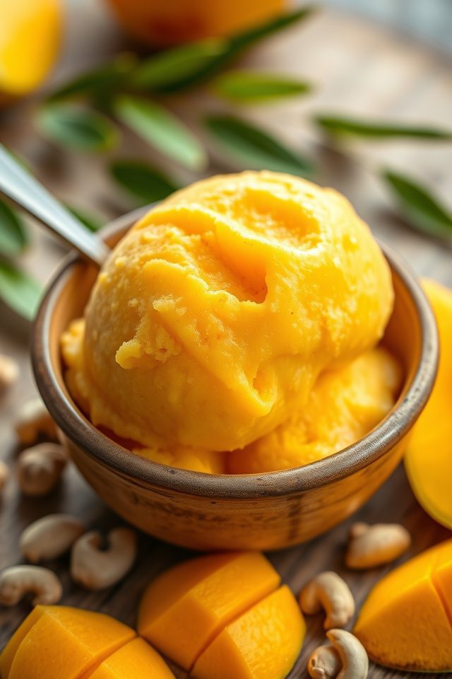 mango cashew flavored sorbet