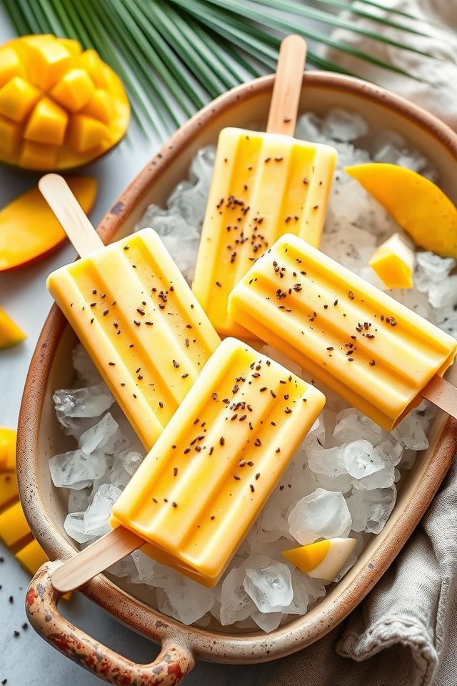 mango coconut chia popsicles