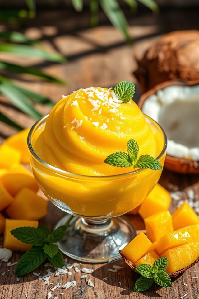 mango coconut frozen dessert