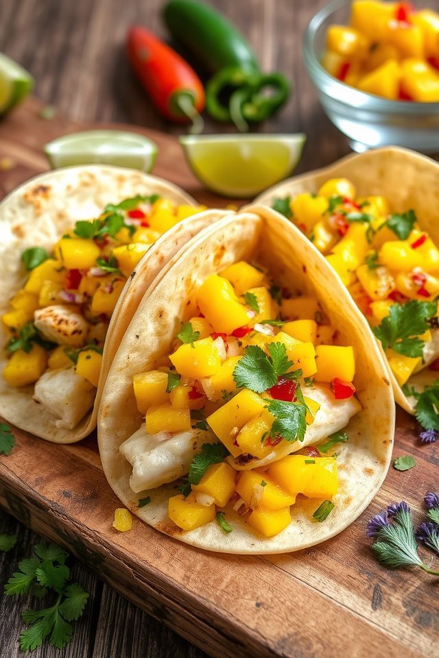 mango salsa grilled tacos