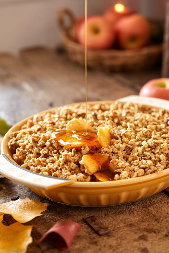 maple apple crumble dessert