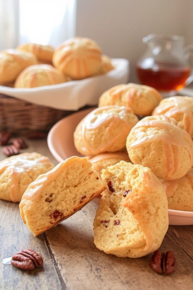 maple pecan sweet biscuits
