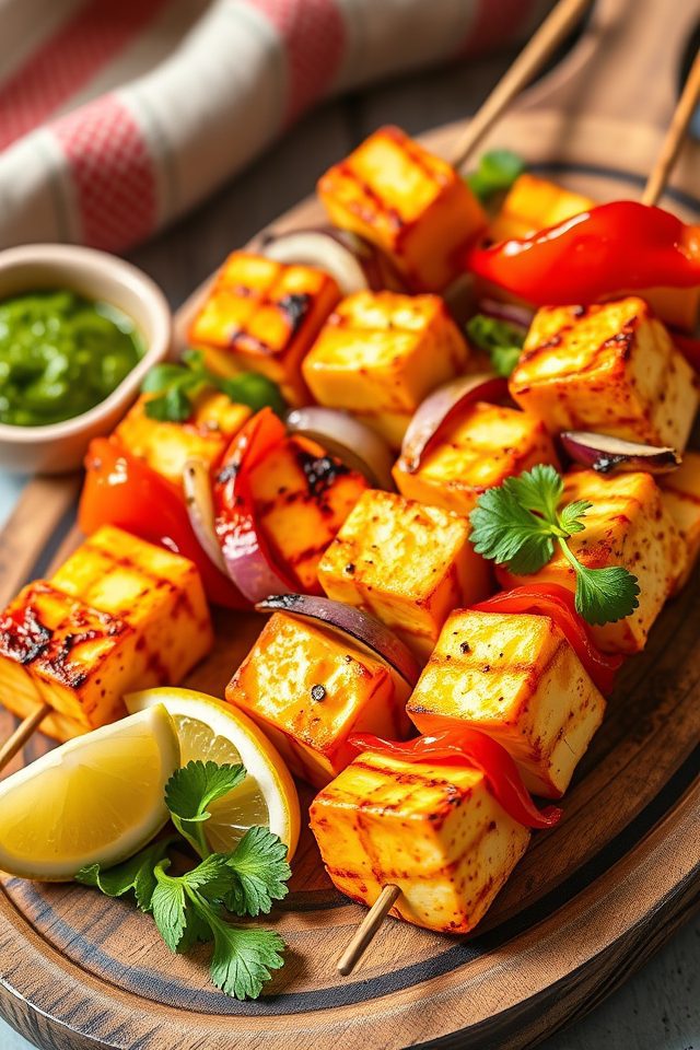 marinated grilled cottage cheese