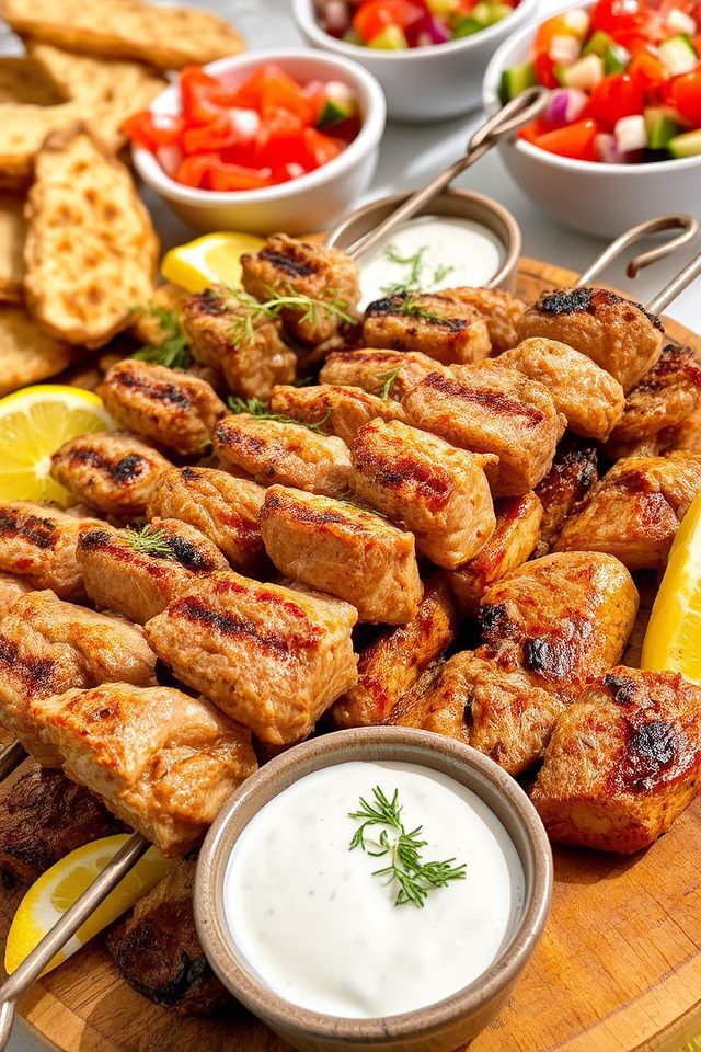 marinated grilled pork skewers
