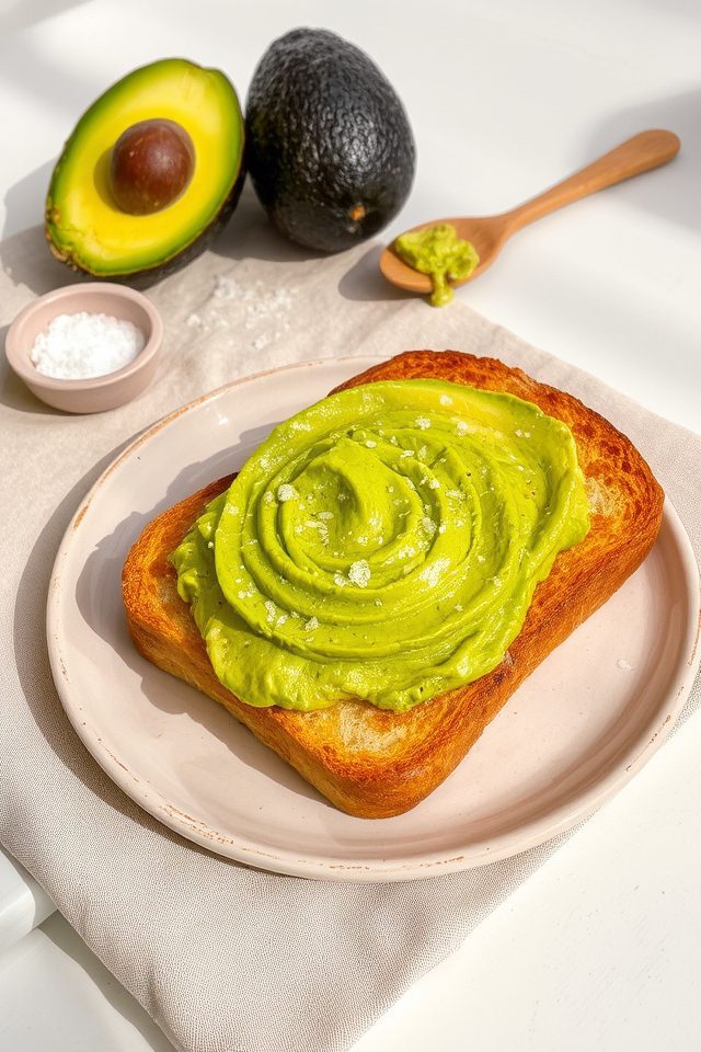 mashed avocado on toast