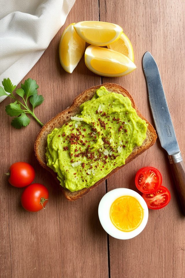 mashed avocado on toast
