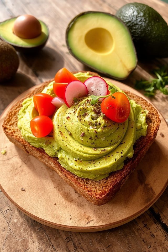 mashed avocado toast garnishes