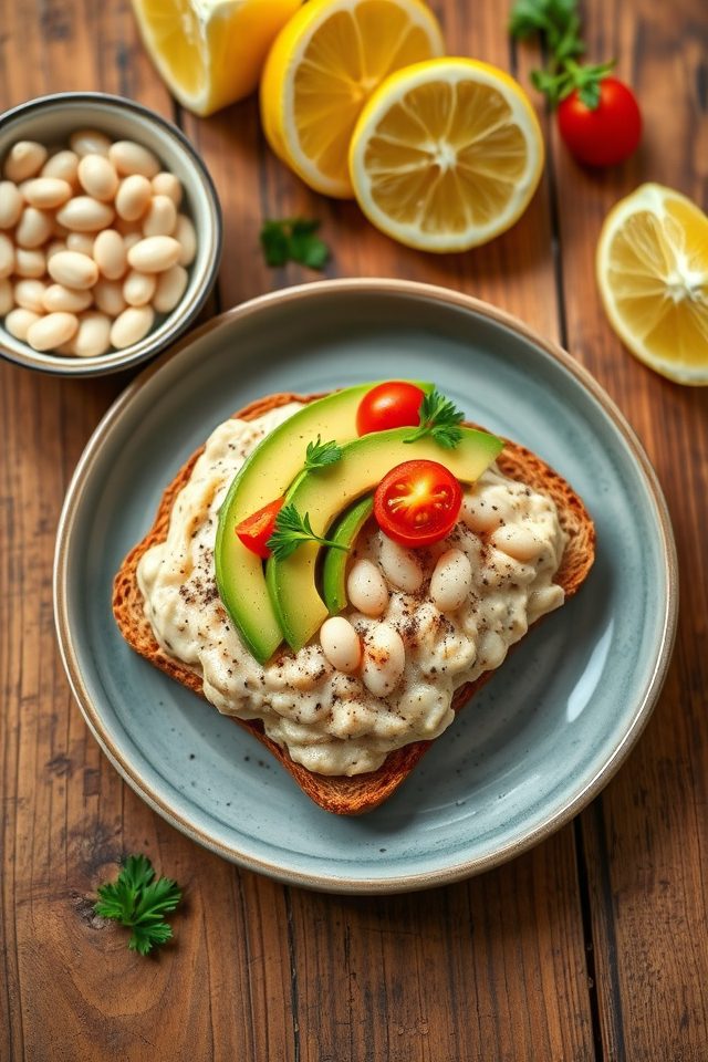 mashed beans on bread