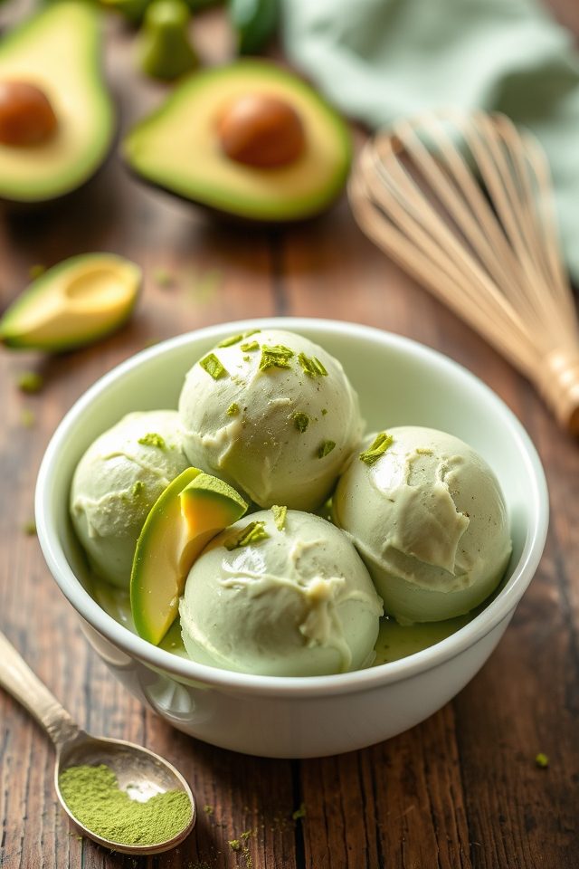 matcha avocado creamy dessert