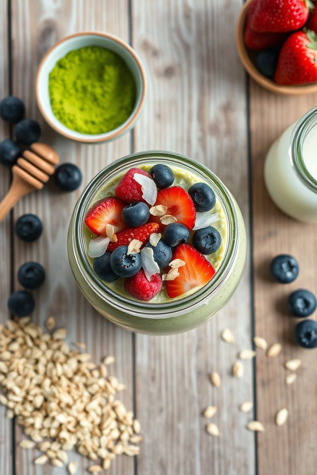 matcha infused overnight oats