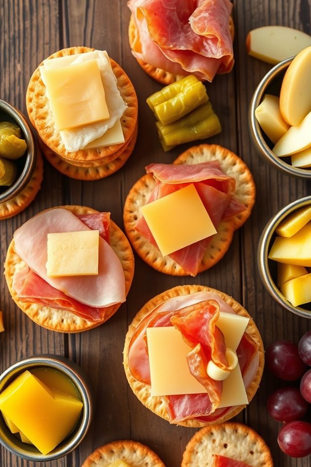 meat cheese cracker snack