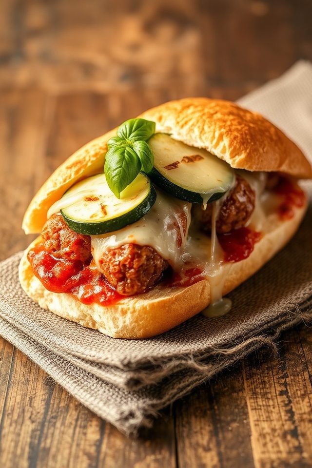 meatball subs with zucchini