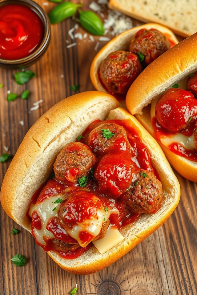 meatballs on sub rolls