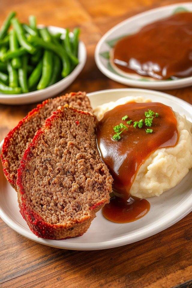 meatloaf and mashed potatoes