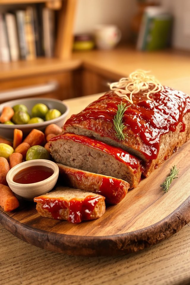 meatloaf with savory toppings